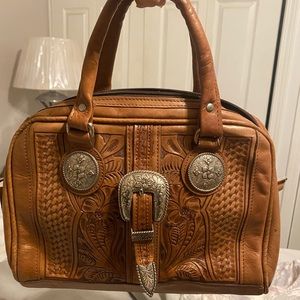 Embossed western handbag
